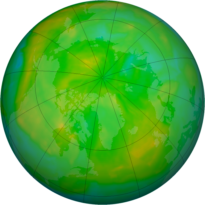 Arctic ozone map for 18 June 2012